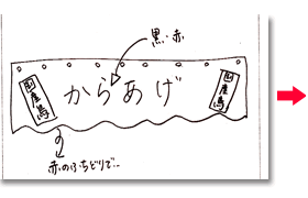 屋台に掲げるお店表示幕